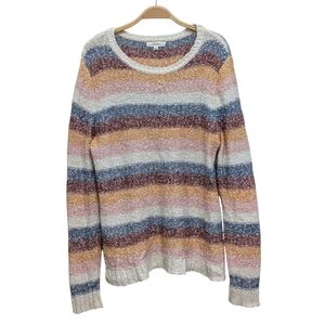 Anthropologie Peyton Primrose Colorful Striped Pullover Knit Sweater Large